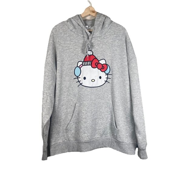 AEROPOSTALE HELLO KITTY CAMPING FRIENDS CREW SWEATSHIRT SIZE XL HOODIE GRAY COZY - Picture 1 of 15